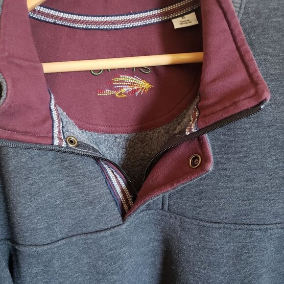 Orvis Signature Quarter-Zip Sweatshirt Pullover Rib Knit Grey Size Men's XL - Picture 8 of 11